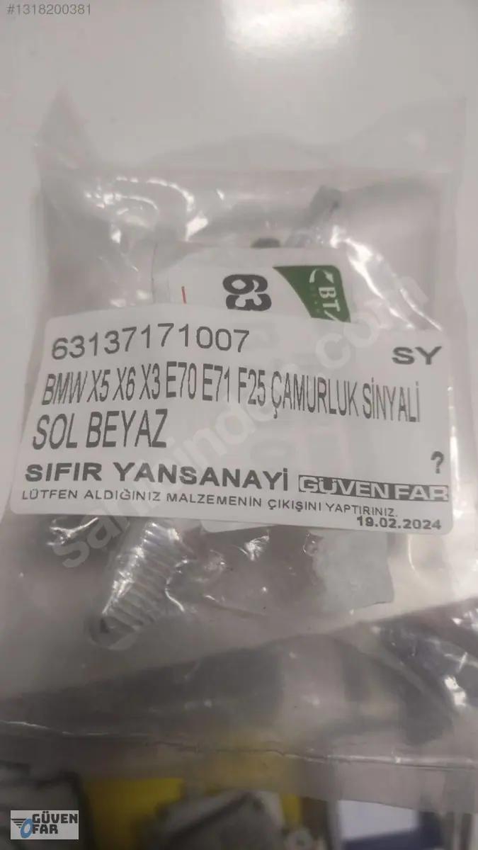 BMW X5 X6 X3 E70 E71 F25 Çamurluk Sinyali Sol Beyaz 63137171007