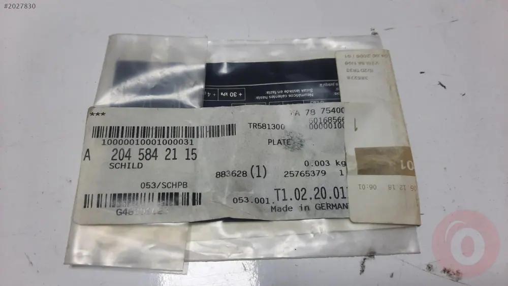 Mercedes C W204 Lastik Basınç Uyarı Levhası 2045842115