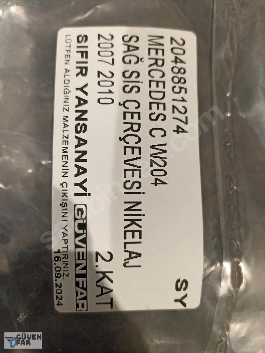 Mercedes C W204 Sağ Sis Çerçevesi Nikelaj 2007 2010 2048851274