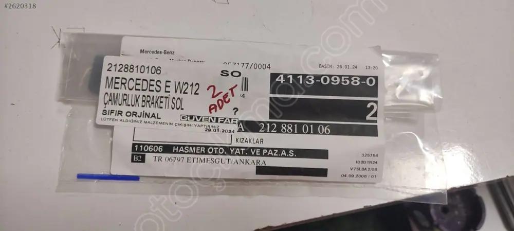 Mercedes E W212 Çamurluk Braketi Sol 2128810106
