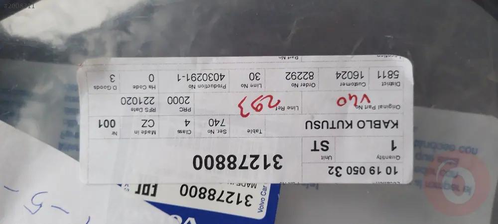 Volvo V40 Arka Bagaj Açma Kablosu Teli 31278800